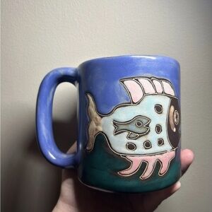 Large handmade pottery Mara fish mug